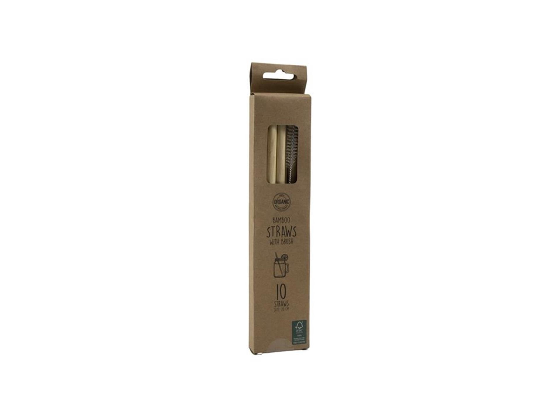 Kitchen tools straws bamboo 20cm 10 pieces in a box