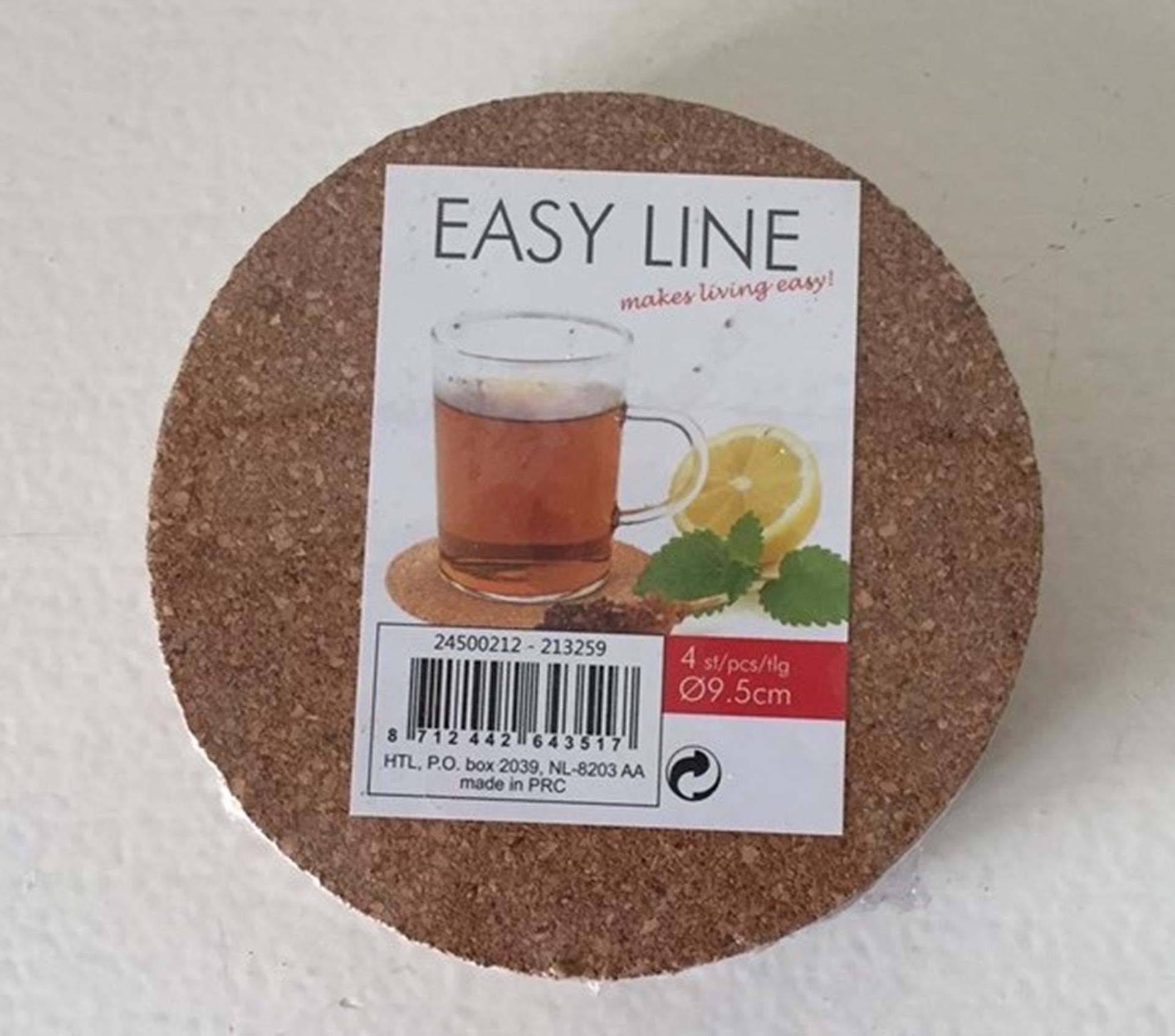 Kitchen tools coaster cork 4pcs 9.5 cm