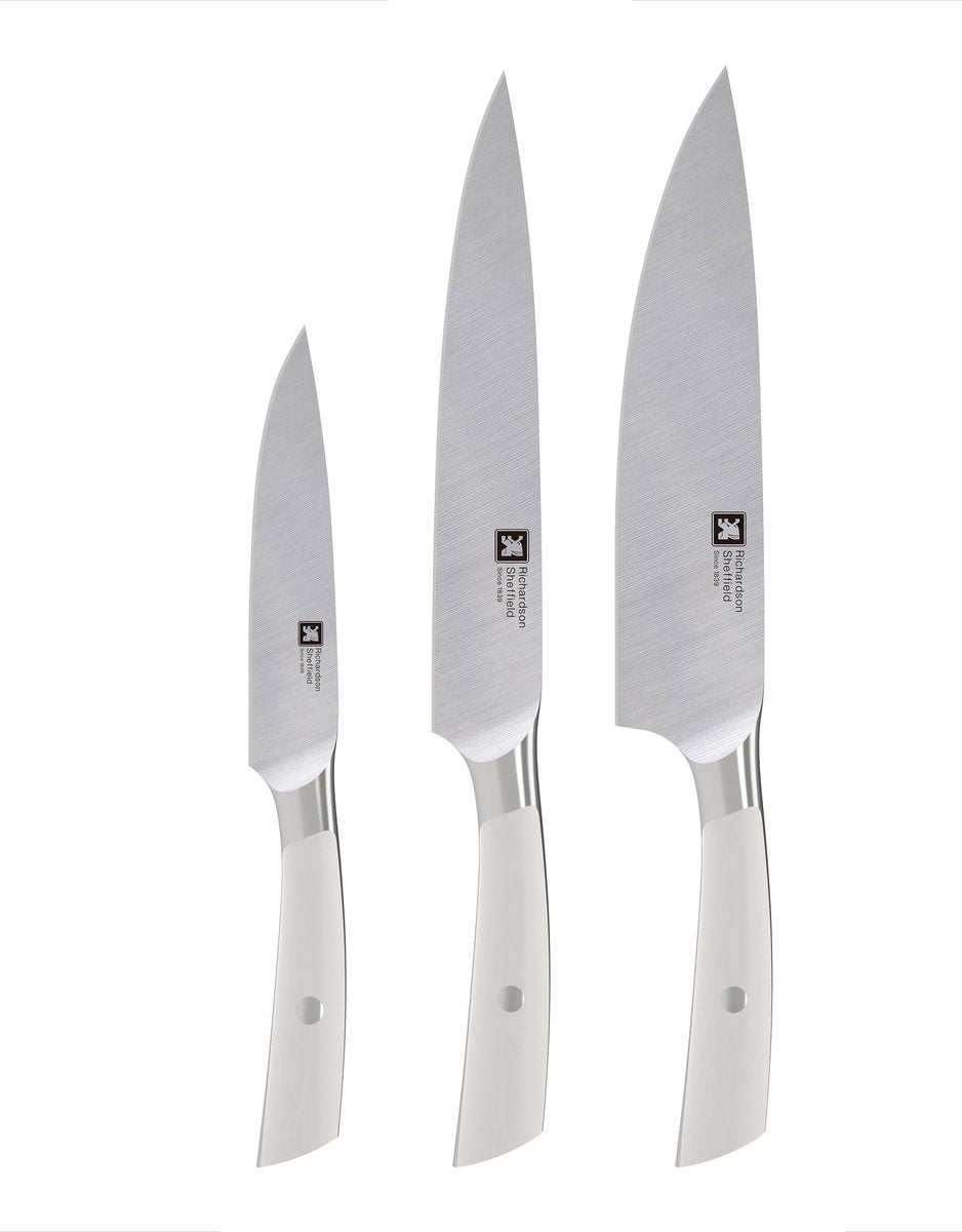 Richardson sheffield - supreme knife set - 20cm chef's knife - 20cm carving knife -- 13cm household knife