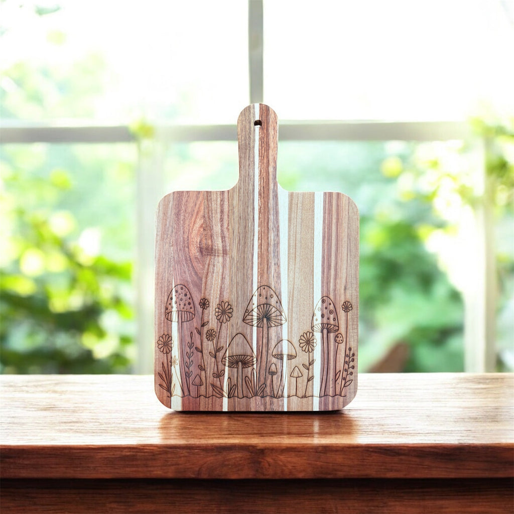 Cacti Acacia Cutting Board, Engraved Cutting Board, Cactus
